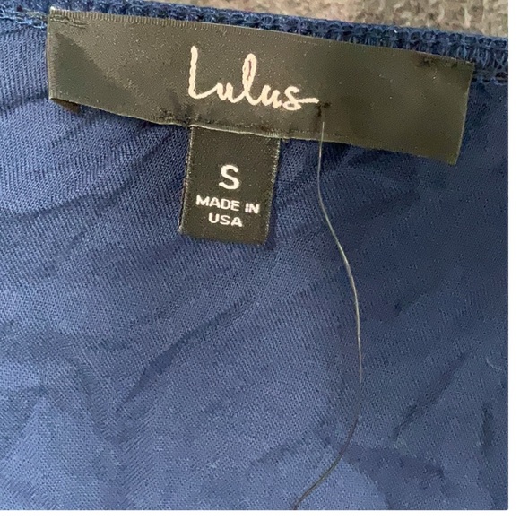 NWT Lulus Navy Blue Learning To Fly Halter Surplice Jumpsuit - Picture 4 of 5